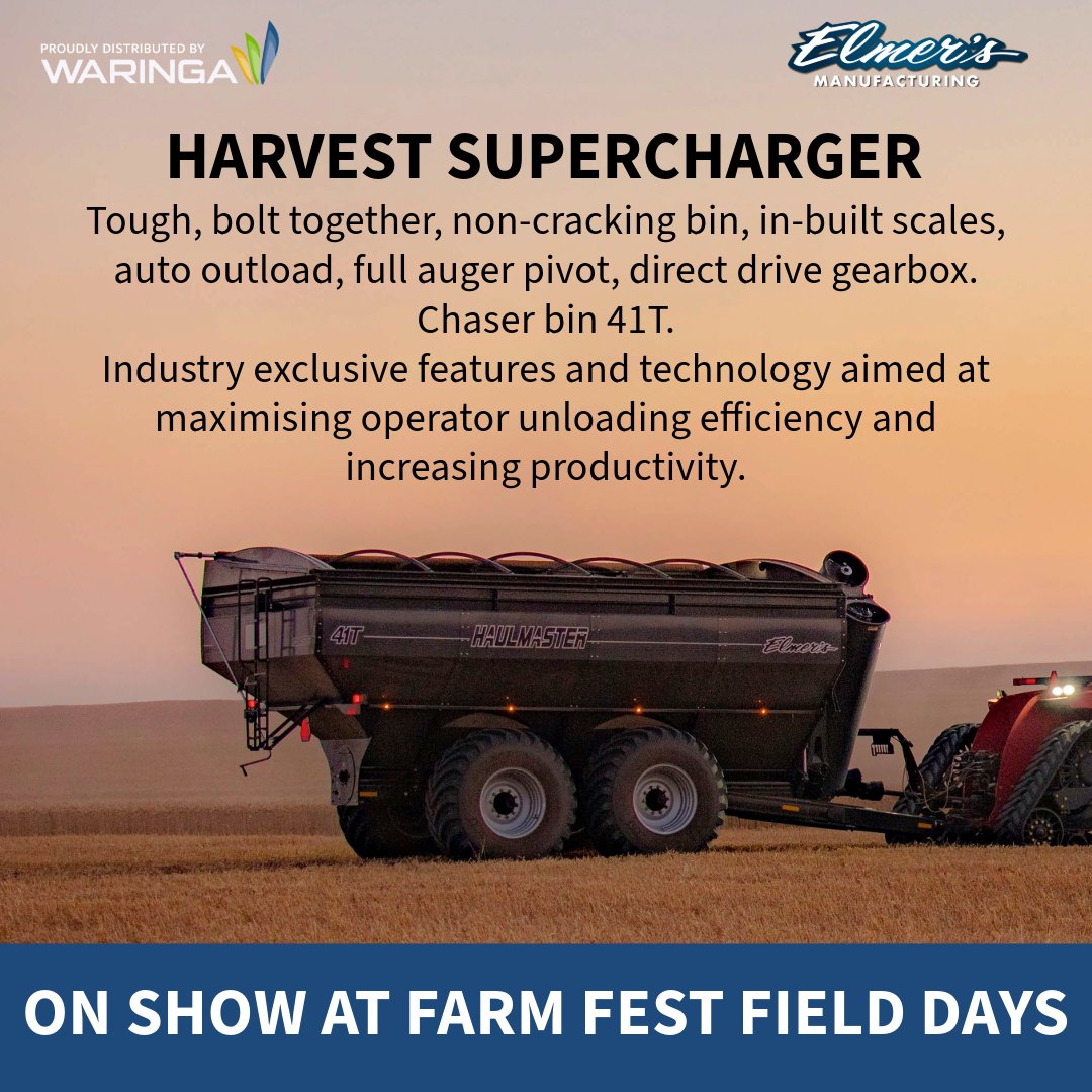 waringaag's tweet photo. Farm Fest Field Days - Toowoomba June 3-5
Come and visit the team and check out our latest lineup of industry-leading machinery on display.
Site T-U | 38β39
#FarmFest2024 #WaringaDist #AgMachinery #AustralianAg #FarmMachinery #Toowoomba #AgTech #FieldDays #Farm365 https://t.co/RJL0rCKuUl