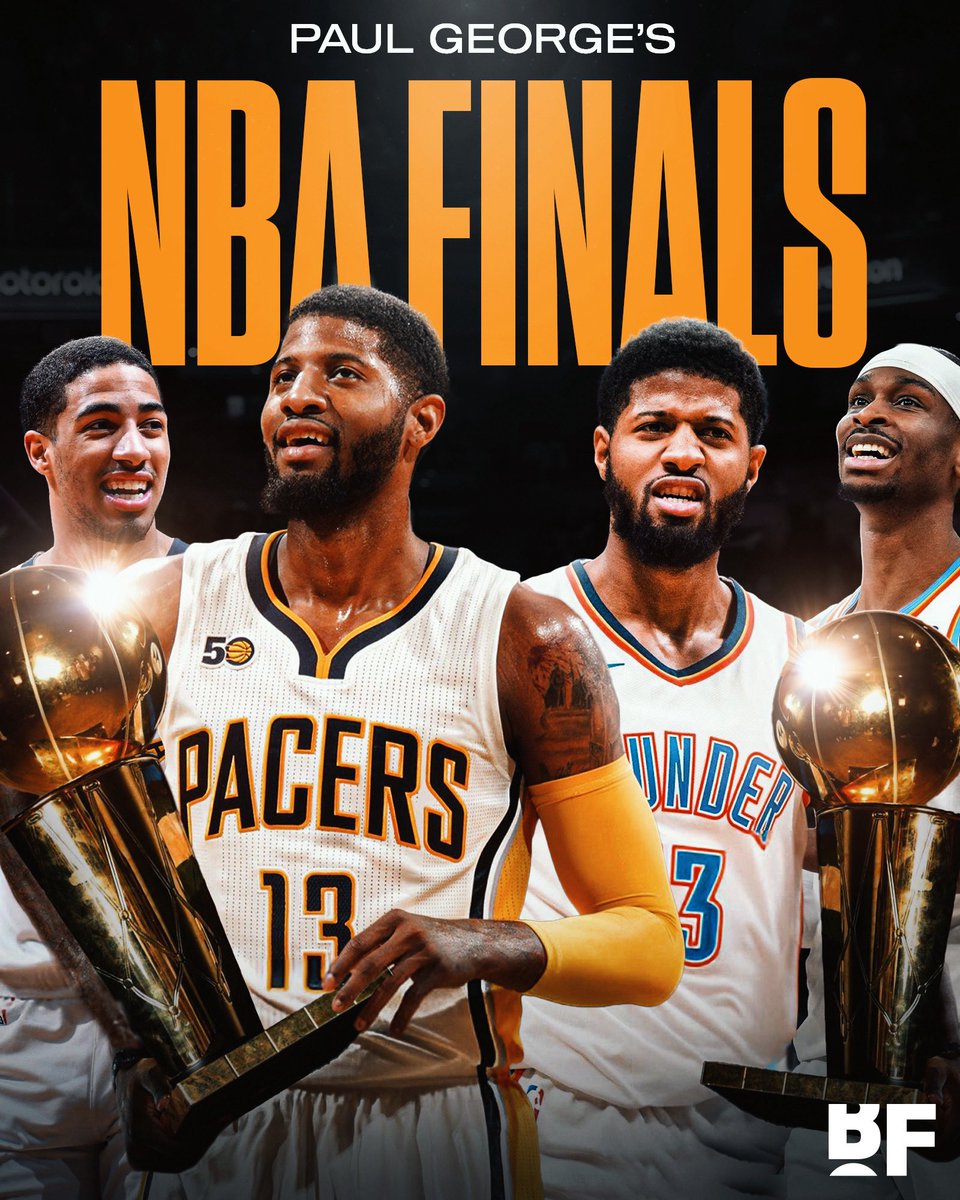 bballforever_'s tweet photo. This year's NBA Finals is brought to you by Paul George.

In 2017, the Pacers traded Paul George to the Thunder for Domantas Sabonis and Victor Oladipo. 

In 2019, the Thunder traded Paul George to the Clippers for Shai-Gilgeous Alexander and a haul of first round picks / swaps that helped OKC get Jalen Williams. 

In 2022, Sabonis was traded to the Kings for Tyrese Haliburton. 

One of the craziest transaction fates EVER has led us to the 2025 NBA Finals 🤯