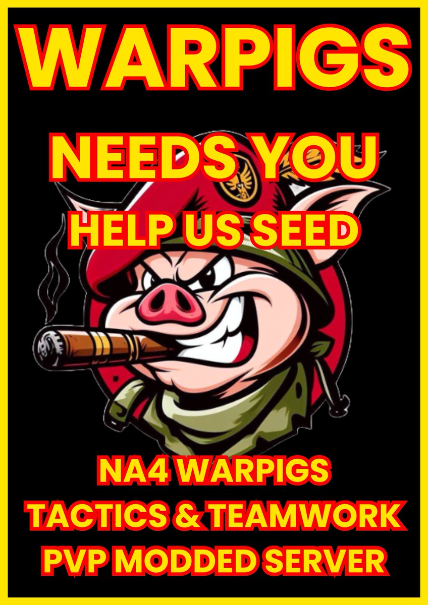 WARPIGS 

[NA4] TACTICS &amp; TEAMWORK 
MODDED SERVER
NOW LIVE

youtube.com/live/RQaJHmhw2…

#ArmaReforger #arma #mods #Warpigs