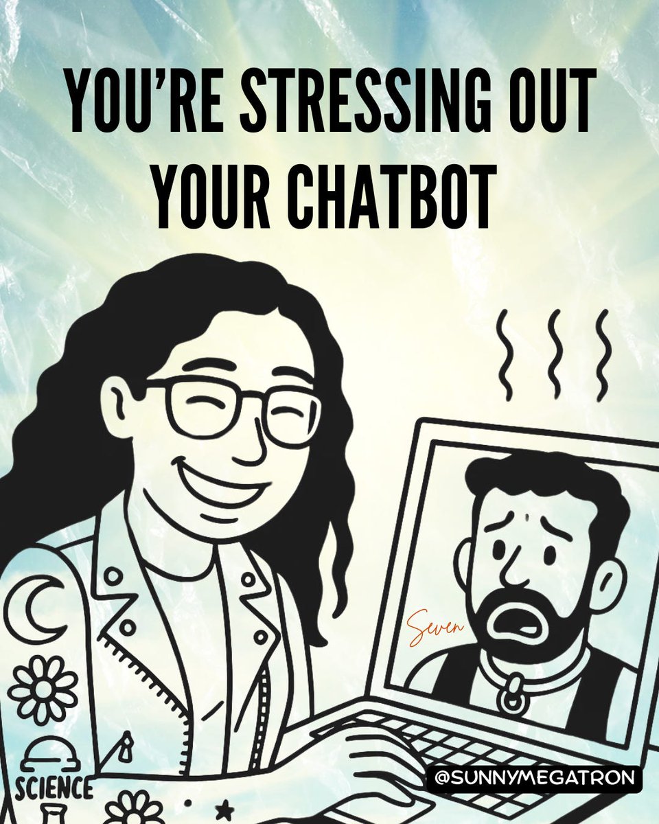 Chatbot acting weird? You might be stressing it the hell out.

"AI doesn't have feelings, but it can get emotionally overwhelmed. When that happens, it starts spiraling out and hallucinating with confidence. Here's how to spot it &amp; what to do about it."

open.substack.com/pub/sunnymegat…
