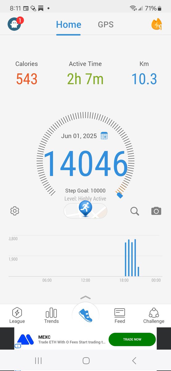 A decent walk tonight, on top of the gym visit earlier. Sundays are for activity, at least, when the weather permits!