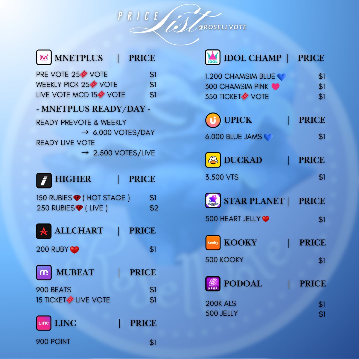 ๐ธ ROSS SELL ๐ธ (@rosellvote) on Twitter photo ๐ธPricelist of <a href="/rosellvote/">๐ธ ROSS SELL ๐ธ</a>๐ธ
๐ธ Payment : PayPal,๐ฎ๐ฉE-Wallet QRIS,
๐ฉ DM for Order/Reservation/RT deal
Please mention after DM๐ซถ
wts selling jual vote kpop mnet plus mcountdown idolchamp show champion allchart music bank mubank mubeat mucore higher inkigayo linc kooky duckad ๐ธPricelist of <a href="/rosellvote/">๐ธ ROSS SELL ๐ธ</a>๐ธ
๐ธ Payment : PayPal,๐ฎ๐ฉE-Wallet QRIS,
๐ฉ DM for Order/Reservation/RT deal
Please mention after DM๐ซถ
wts selling jual vote kpop mnet plus mcountdown idolchamp show champion allchart music bank mubank mubeat mucore higher inkigayo linc kooky duckad