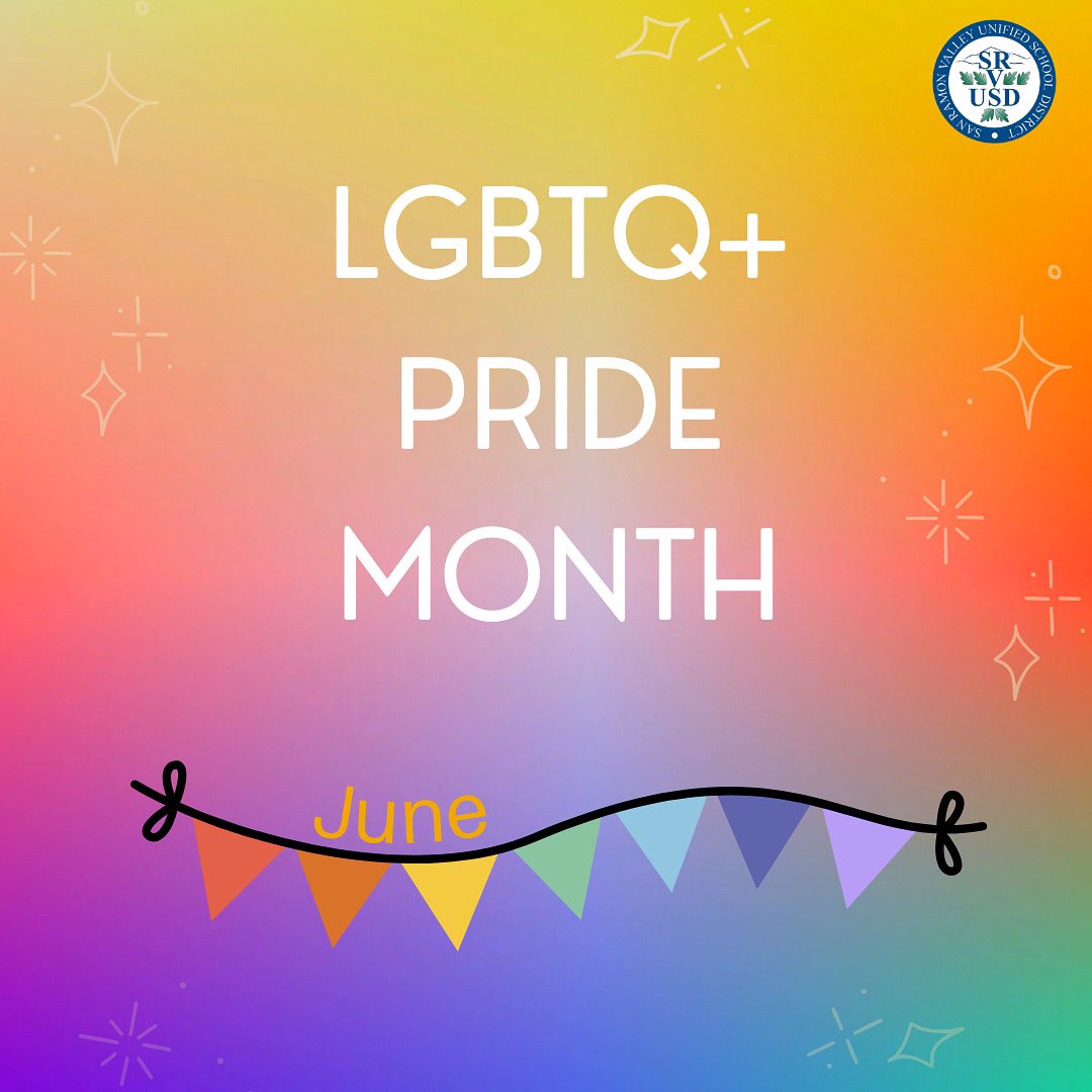 LGBTQ+ Pride Month is a time to honor identity, promote inclusion, and continue building communities where everyone feels safe, valued, and seen. Respect and belonging are at the heart of all we do. #WeAreSRVUSD