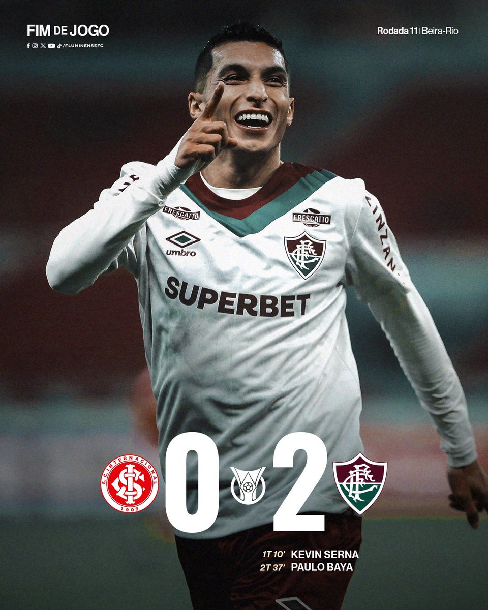VEEEENCEEEEE O FLUMINEEEENSEEEE! COM GOLS DE KEVIN SERNA E PAULO BAYA, O #TIMEDEGUERREIROS BATE O INTERNACIONAL POR 2 A 0 NO BEIRA-RIO! 

QUE VENHA A <a href="/FIFACWC/">FIFA Club World Cup</a>, FLUZÃO!🇭🇺🇭🇺🇭🇺