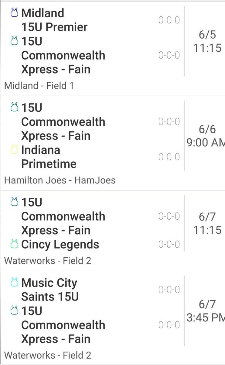 Schedule for our first tournament! Past Time All Scout Showcase -Xavier University. <a href="/CBC_KY/">Commonwealth Baseball Club</a>
