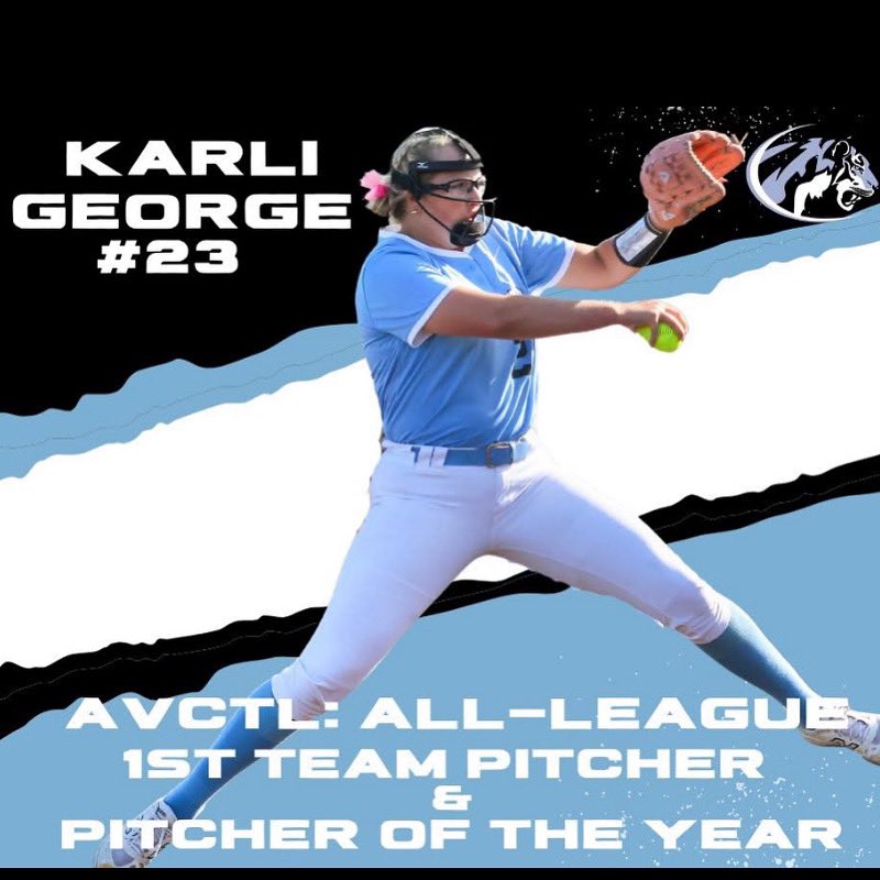 EHS_Softball (@ehssoftball2) on Twitter photo All-League ๐ข AVCTL 1st Team Pitcher & Pitcher of the Year - Senior, Karli George!
Karli ended the 12-game league season with:
โ๏ธ 61 Ks
โ๏ธ A 1.981 ERA
โ๏ธ A .159 BAA
โ๏ธ A .342 BA
โ๏ธ A .422 OBP
โ๏ธ 13 RBI's & 5 runs scored!
โ๏ธ Hits = 6 singles, 4 dbls, & 3 ๐ฃs
CONGRATS KARLI!! All-League ๐ข AVCTL 1st Team Pitcher & Pitcher of the Year - Senior, Karli George!
Karli ended the 12-game league season with:
โ๏ธ 61 Ks
โ๏ธ A 1.981 ERA
โ๏ธ A .159 BAA
โ๏ธ A .342 BA
โ๏ธ A .422 OBP
โ๏ธ 13 RBI's & 5 runs scored!
โ๏ธ Hits = 6 singles, 4 dbls, & 3 ๐ฃs
CONGRATS KARLI!!