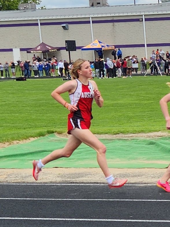 Congratulations to Ella Rhoades earning a spot at the State Meet. She will compete  Saturday in the 3200M at Jessie Owen's Stadium.