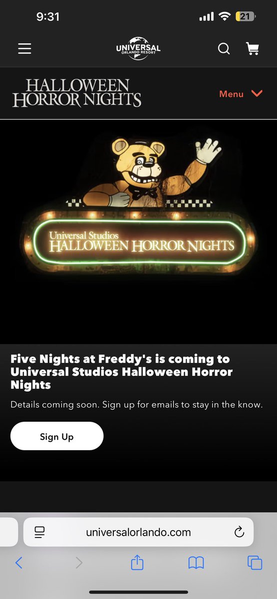 HHNSpeculationMatt (@speculationmatt) on Twitter photo Tonight’s announcement has been added to the <a href="/HorrorNightsORL/">Halloween Horror Nights</a> website! There is no additional information currently stated #HHN34 Tonight’s announcement has been added to the <a href="/HorrorNightsORL/">Halloween Horror Nights</a> website! There is no additional information currently stated #HHN34