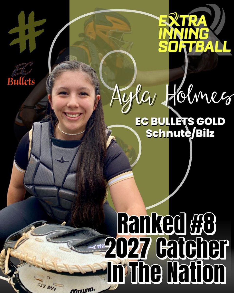 Thank you <a href="/ExtraInningSB/">EXTRA INNING SOFTBALL</a> for ranking me as a Top 10 Catcher in the Country! I’m so very grateful for this honor &amp; recognition. Thank you to all those who have inspired &amp; supported me through the years. There’s more work to do - I’m so excited to continue my journey. 

<a href="/EC05Bilz/">EC Bullets Schnute/Bilz 16u</a>