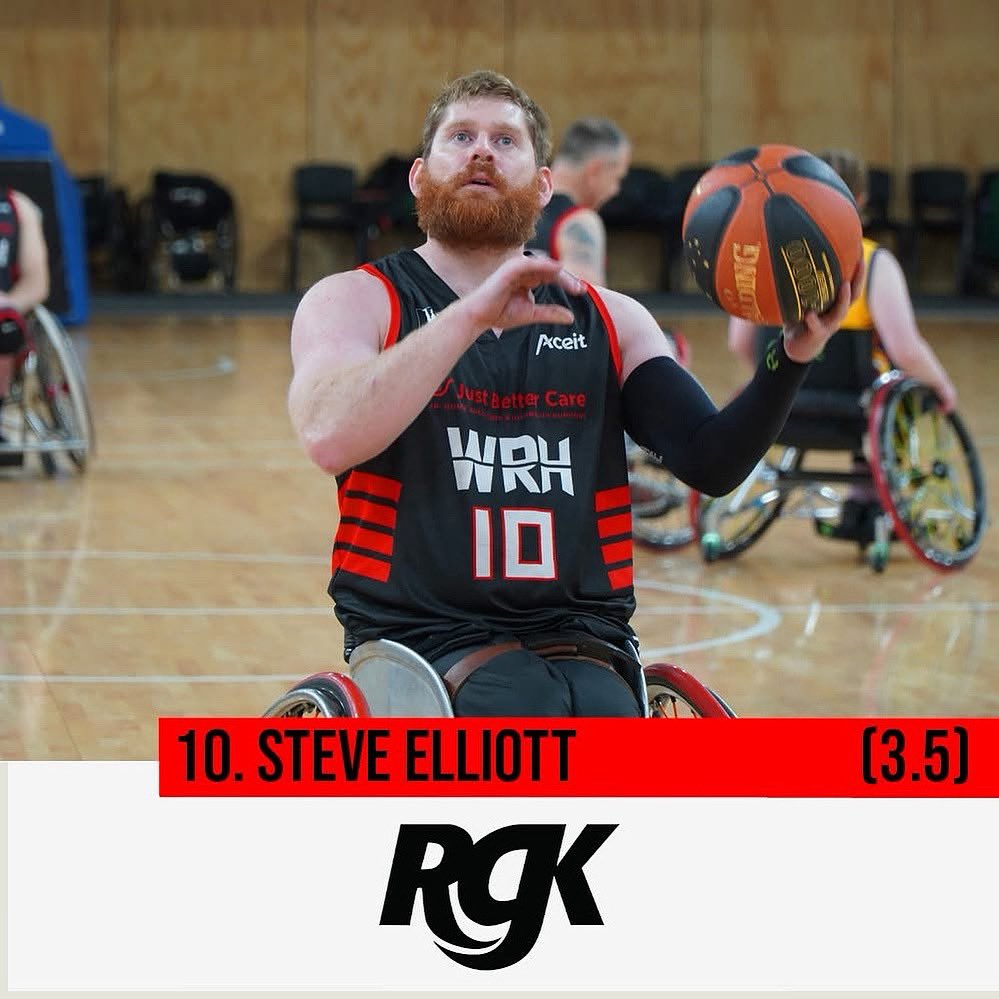 🏀 PLAYER SPONSORSHIP

#10 Steve Elliott proudly sponsored by RGK Wheelchairs