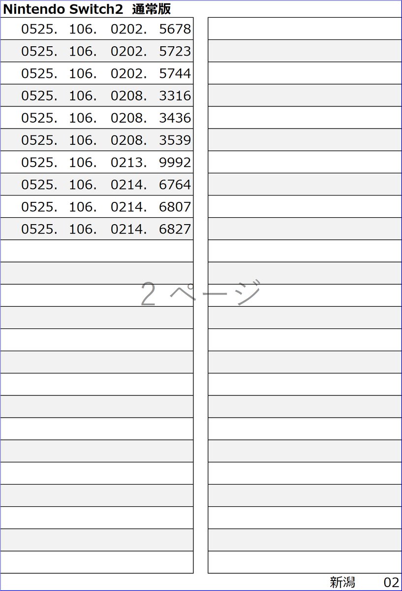 Switch2 第2回抽選結果発表のご案内】 Nintendo Switch2 通常版（1/1
