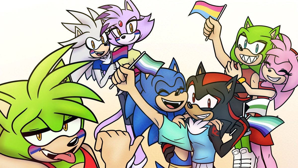 Happy Pride Month everybody!

This was originally from last year, but I never got the chance to finish it until now! Here's for you to see everybody's identities in my 'College Life' au :D
#PrideMonth #Pride2025 #sonadow #Silvaze