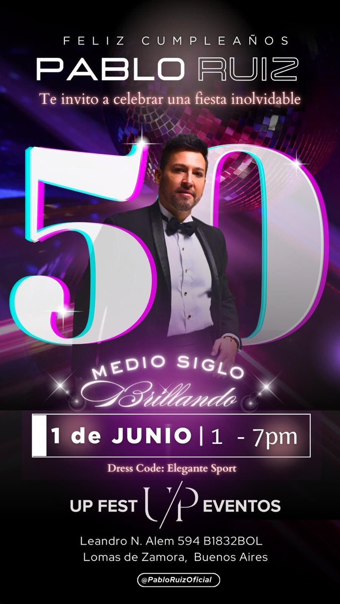 Bochornoso: Pablito Ruiz  festejó sus 50 años hoy por la tarde y organizó una fiesta en un salón en Lomas de Zamora para su club de fans y les cobró el cubierto.