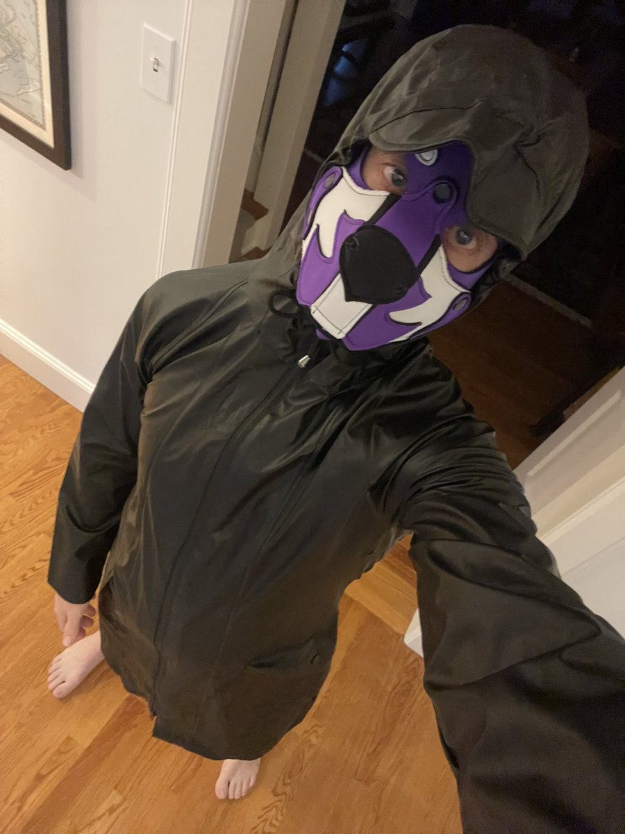 Rainy start to the day so jackets on and hoods up and snug puppies. Have a super day. Love you bunches. 💜💦🐾