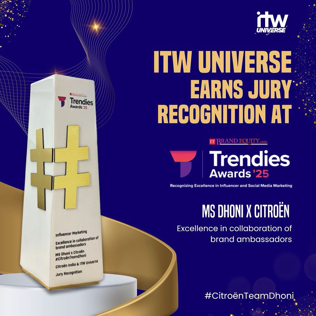 We are thrilled to announce that our standout campaign MS Dhoni x Citroën, launched during the ICC T20 Cricket World Cup 2024, has earned jury recognition for Excellence in Collaboration of Brand Ambassadors at the <a href="/ETBrandEquity/">ET Brand Equity</a> Trendies Awards 2025.🏆✨

Kudos to the ITW team