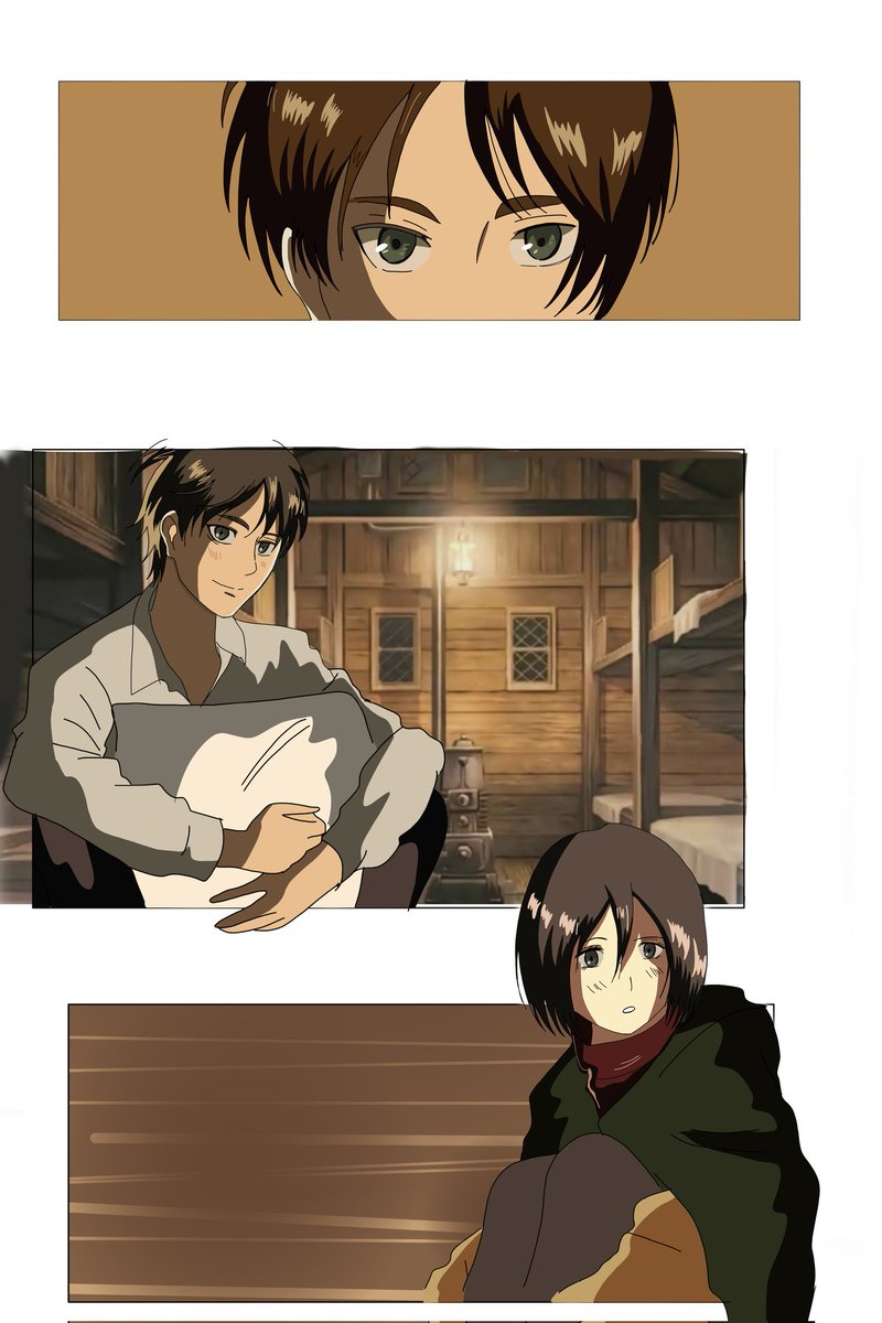 Elainesan9's tweet photo. Eren x Mikasa comic page 1 
Text textless 
#eremika  
#AttackOnTitan
#進撃の巨人 https://t.co/7OMrV6rdZv