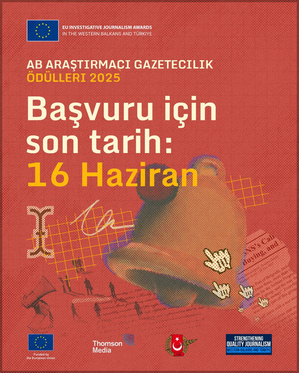 AB Araştırmacı Gazetecilik Ödülleri, Batı Balkanlar ve Türkiye’den gazetecilerin başvurusuna açık.  Başvurular için son 7 gün!

Ulusal ve bölgesel etki yaratan haberlerin ödüllendirileceği yarışmaya son başvuru tarihi: 16 Haziran

Başvuru: gc-tr.org/2025-ab-arasti…