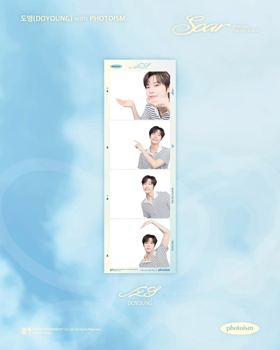 포토이즘 인스타그램 #도영 #DOYOUNG

PHOTOISM X 도영
ARTIST FRAME OPEN !

도영의 미니 2집 [SOAR] 발매를 기념하여
아티스트 프레임이 오픈됩니다.

6월 10일부터 7월 10일까지
포토이즘 박스와 컬러드 전 지점에서
도영 프레임을 만나보세요

* 해당 프레임은 일반 포토이즘 박스, 컬러드