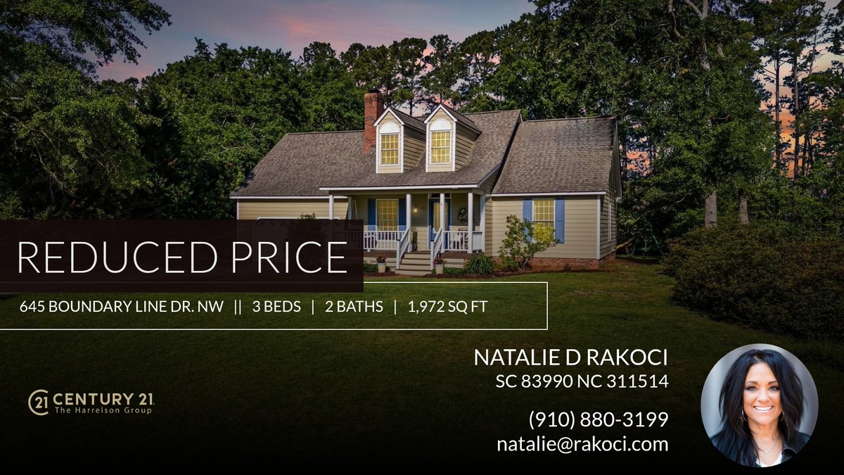 rakocind's tweet photo. 📍 Reduced Price 📍 This recently reduced home at 645 Boundary Line Dr. Nw in Calabash won't last long, so, don't wait to set up a showing! Reach out here or at (910) 880-3199 for more information!

Who you hire, matters. https://t.co/Fiz19OLDao https://t.co/IXeb0ztIcr