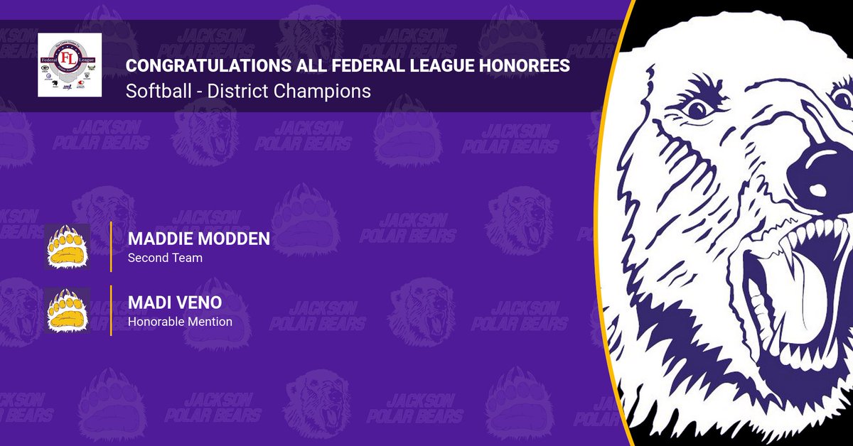 PolarBearAD: Congratulations to our Softball Team Members who earned All Federal League Honors!!  WAY TO GO BEARS!!
