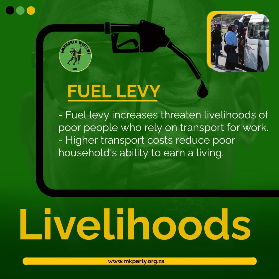 Fuel Levy

- Fuel levy increases threaten livelihoods of poor people who rely on transport for work. 
- Higher transport costs reduce poor household’s ability to earn a living.  

Livelihoods