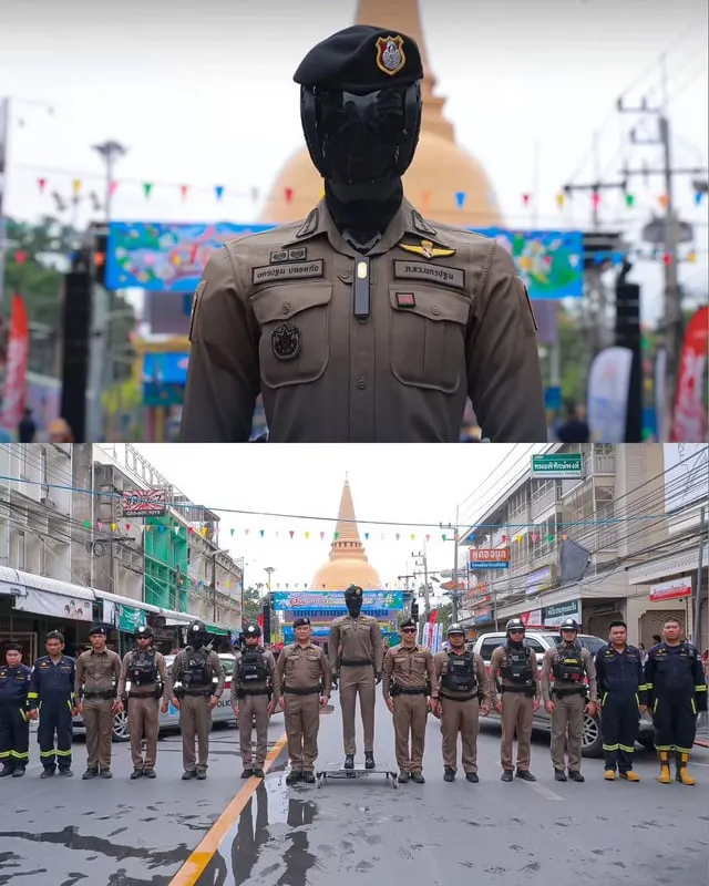 UsukaruChan's tweet photo. 🤖Venga! Que el mundo ya tiene su primer #ROBOCOP 
Es thailandés, se llama ""Pol Col Nakhonpathom Plod Phai", tiene visión 360º y usa IA para identificar infracciones y malotes fichados. https://t.co/bWEX4aTVUP