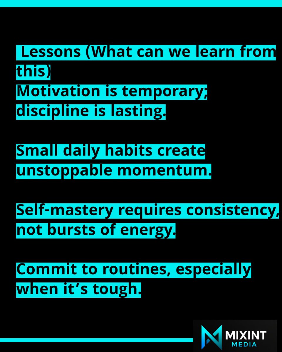 MixintMedia's tweet photo. 🔥 Motivation is temporary. Discipline is forever. If you want real growth, build habits that don’t rely on feeling “inspired.” Show up every day—even on the hard ones—and watch how small wins stack into massive success #GrowthGrind #DisciplineOverMotivation #HabitBuilding #SelfM https://t.co/umJjXBT6B9