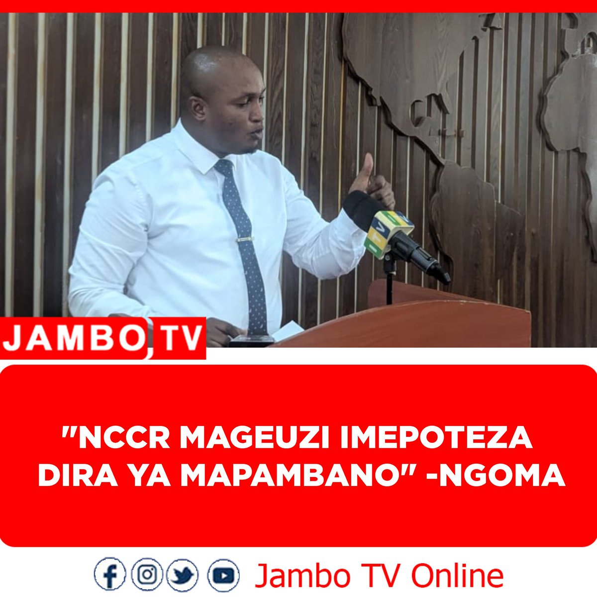 "Ziko sababu lukuki zilizonifanya mimi (Elisante Ngoma, niliyekuwa Mwenezi Taifa wa NCCR Mageuzi kutangaza kujiunga na ACT Wazalendo), miongoni mwa sababu hizo ni pamoja na:

(i) Chama changu NCCR Mageuzi kimepoteza dira ya kupambana dira ya kupambana na CCM, wakati umefika sasa