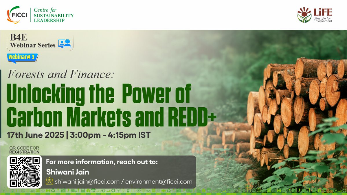 Join us for an engaging session on the occasion of World Day to Combat Desertification and Drought as FICCI Centre for Sustainability Leadership presents the third webinar under its Business for Environment (B4E) series, titled 'Forests and Finance: Unlocking the Power of Carbon