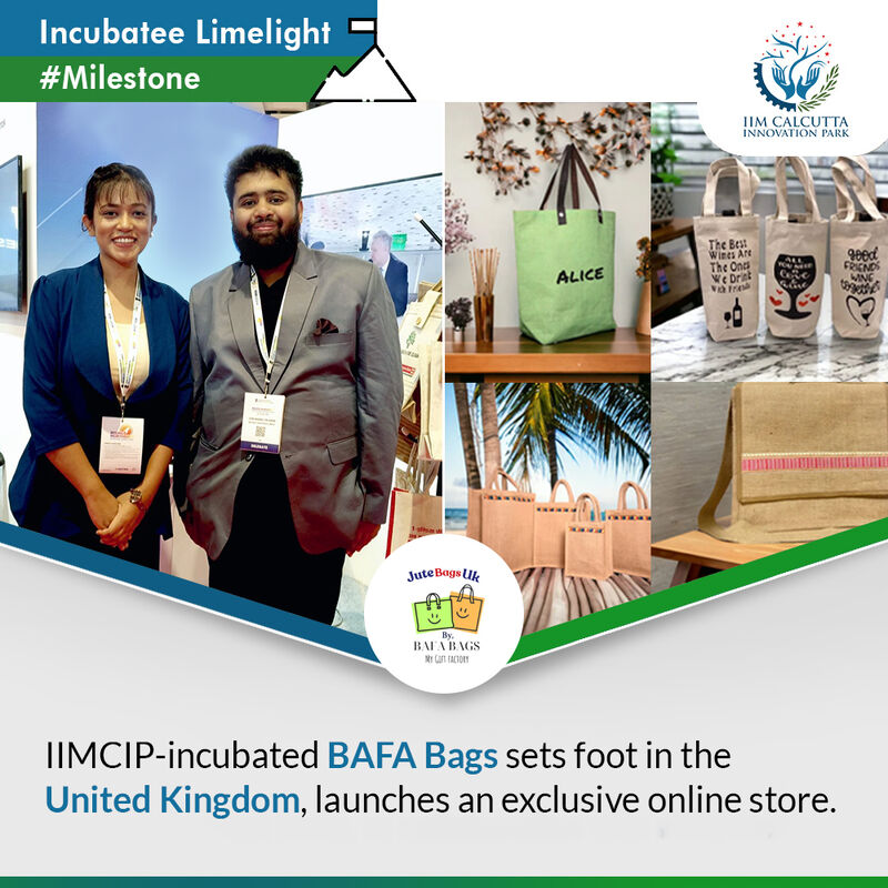IIMCIP-incubated startup #BafaBags expands to the UK with its new platform bafabags.uk, offering eco-friendly, custom #jutebags. As the official eco-partner at Bollywood Jalsa 3.0 in Slough, the brand promotes #sustainability with style!