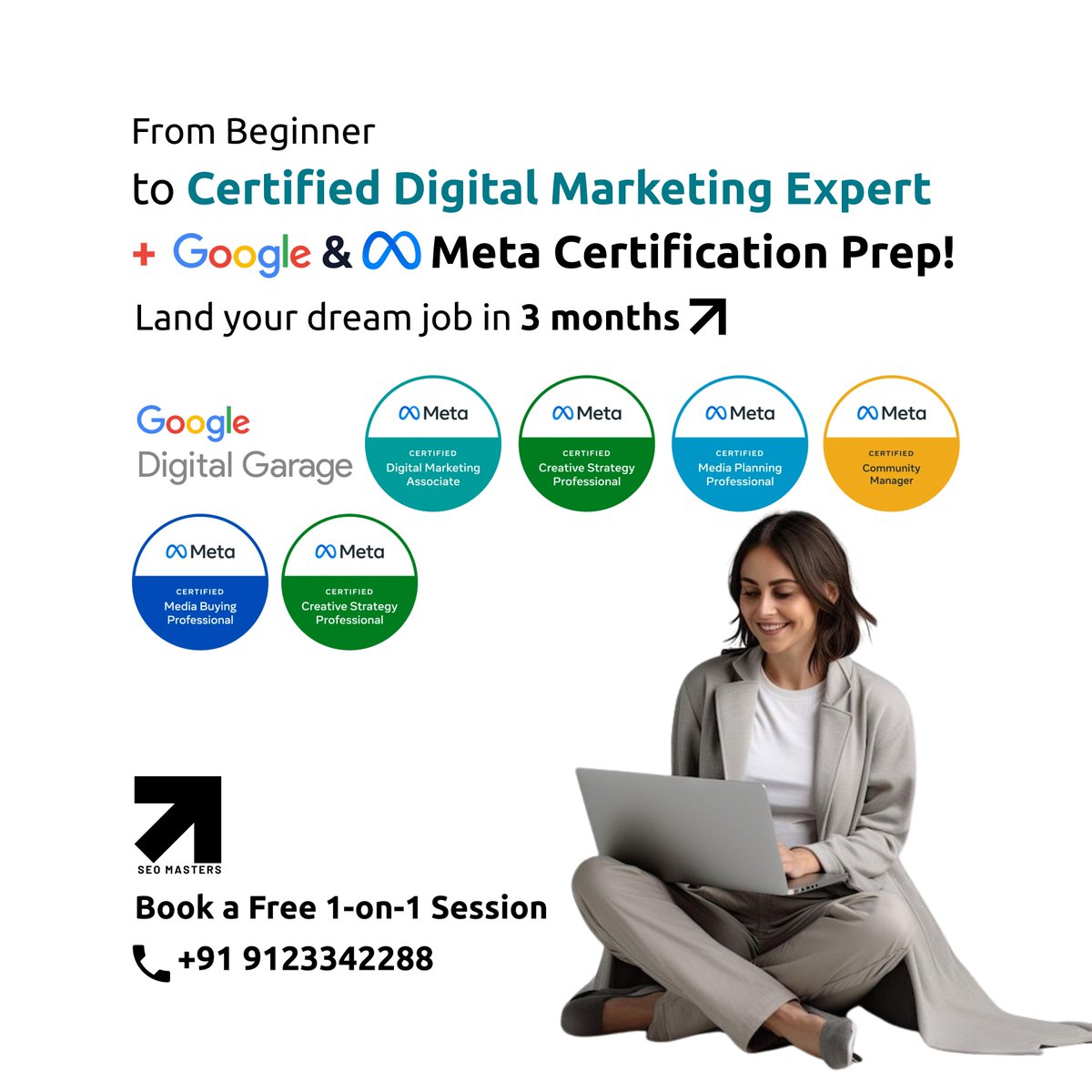 seomastersdev's tweet image. Land your dream job in 3 months ↗️

From Beginner
to Certified Digital Marketing Expert
+ Google &amp;amp; Meta Certification Prep!

💬 Book a Free 1-on-1 Session wa.me/+919123342288?…

#DigitalMarketing #GoogleCertification #MetaCertification #CareerInMarketing