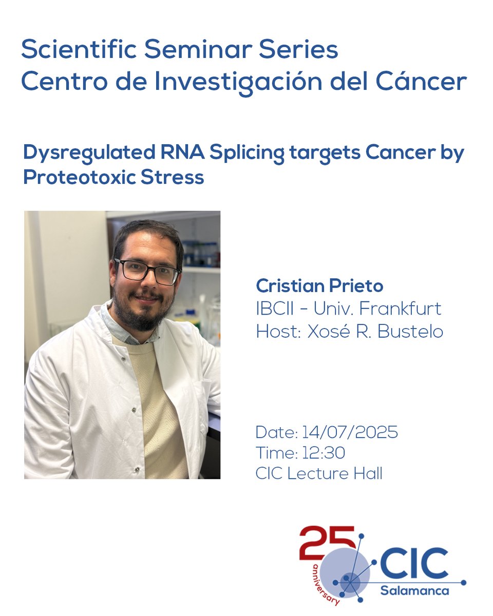 ciccancer's tweet image. Compartimos la información del próximo seminario que impartirá @CristianPG_mlg en el @ciccancer (@usal - @csic)
+ info en: cicancer.org/press-room/cic…