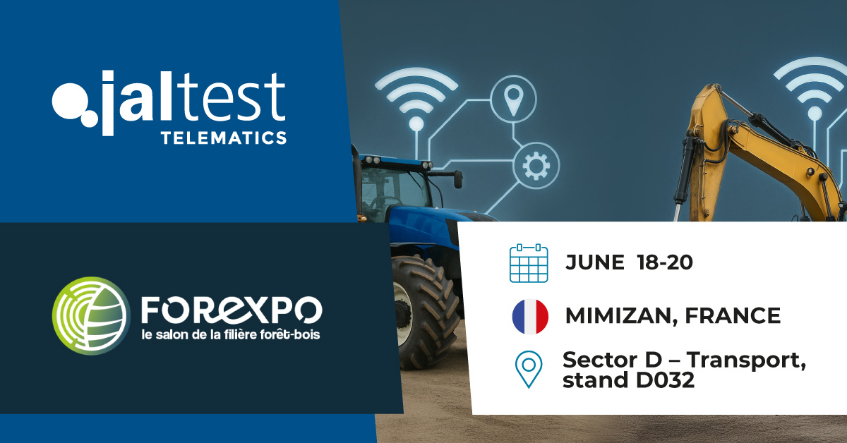📡⏳ Just 1 week to go! At Forexpo 2025, discover how Jaltest Telematics AGV brings real-time fleet management to forestry 🌲.

📍 Come see us at stand D032 (June 18–20, Mimizan, France)

#JaltestTelematics #FleetManagement #AGVTelematics #Cojali #Jaltest #Forexpo2025