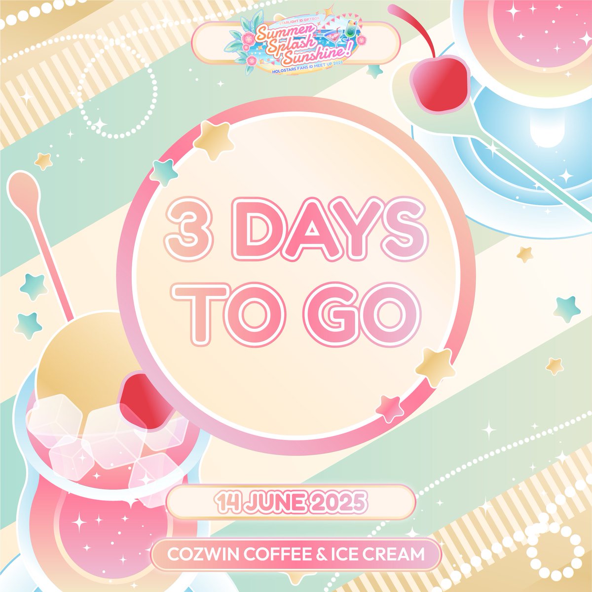 Perhatian, perhatian.. 🏃🏻🙏🏻
🌞📢Holostars Fans ID meetup tinggal 3 hari lagi!!
Gak sabar deh buat ketemu StarminID-tachi ヽ(✿ﾟ▽ﾟ)ノ

Kita akan kenalan &amp; have fun bersama di rangkaian acara yg pastinya seru abis~! kalian g akan pulang dgn tangan kosong ✨🎁🤲🏻👀