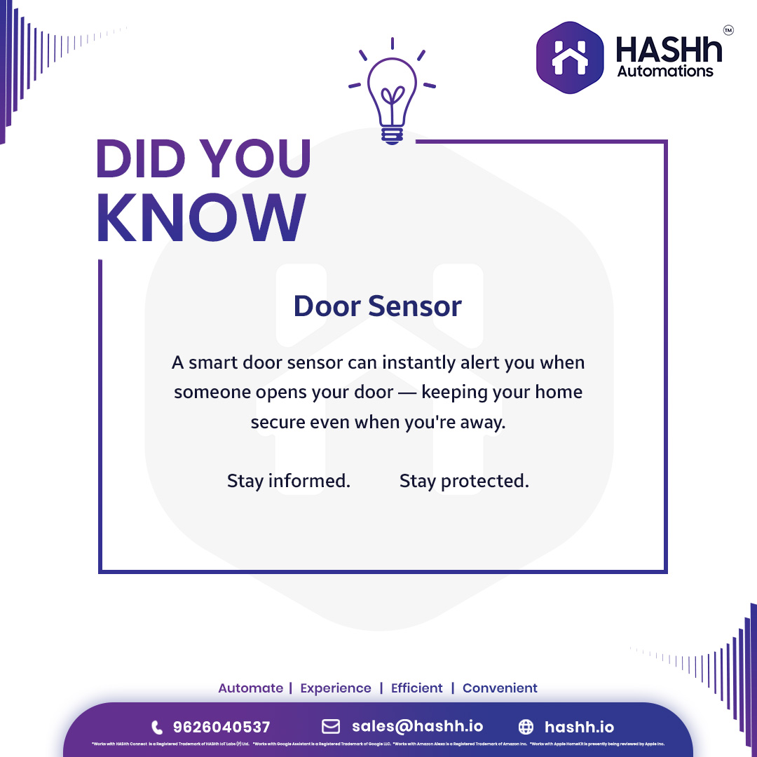 hashhautomation's tweet image. Did You Know?

#SmartHome #DoorSensor #HomeSecurity #Automation #SafetyFirst #SmartLiving #HASHhAutomations #SecureYourSpace #TechForHome #SmartSensor #IoTHome #DidYouKnow #didyouknowfacts