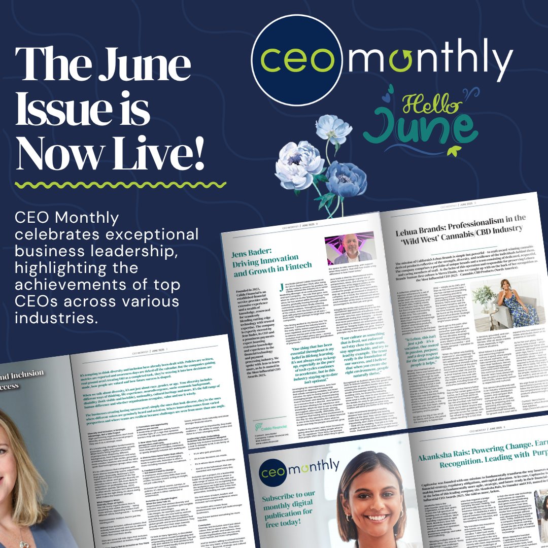 The June issue of CEO Monthly is now available! ✨

This issue highlights how our award-winning CEOs are making a powerful impact, leading their businesses, teams, and industries with inspiration and strength.

Read the issue 👉 zurl.co/z52gg

#CEOMonthly #Issue #June