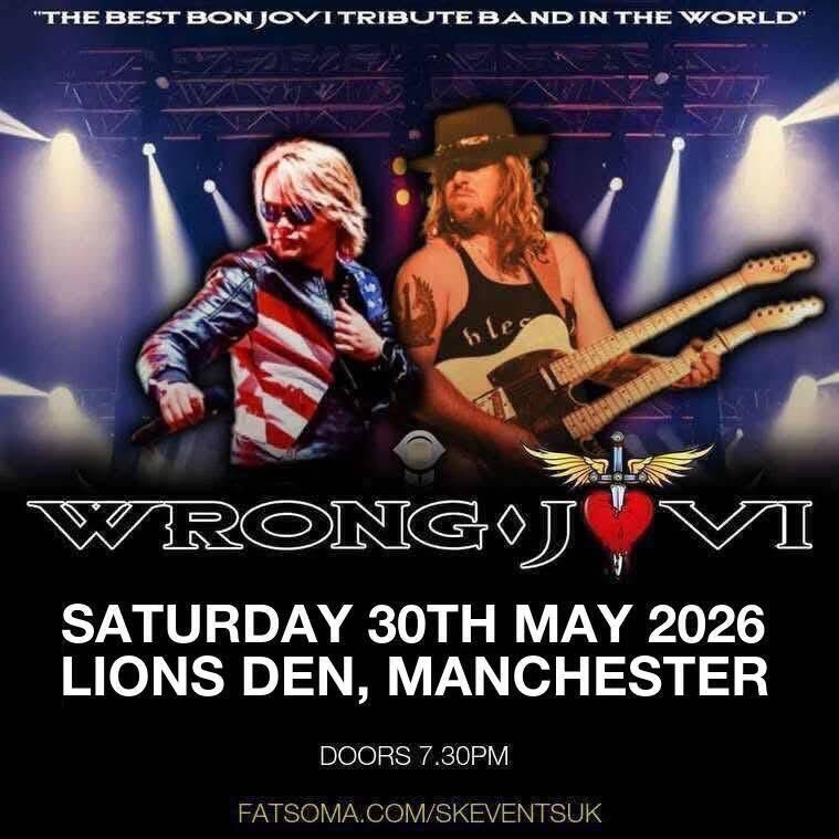 TheStoneRosesDisco (@stonerosesdisco) on Twitter photo Just announced and onsale now! Catch the multi award winning Bon Jovi tribute band <a href="/WrongJovi/">Wrong Jovi</a> live at <a href="/LionsDenMcr/">Lions Den Mcr</a> on 30th May 2026. The band will be blasting through a 90+ minute set of hits, fan favourites & loads more!🎵
Go to - Fatsoma.com/skeventsuk 🎟️ Just announced and onsale now! Catch the multi award winning Bon Jovi tribute band <a href="/WrongJovi/">Wrong Jovi</a> live at <a href="/LionsDenMcr/">Lions Den Mcr</a> on 30th May 2026. The band will be blasting through a 90+ minute set of hits, fan favourites & loads more!🎵
Go to - Fatsoma.com/skeventsuk 🎟️