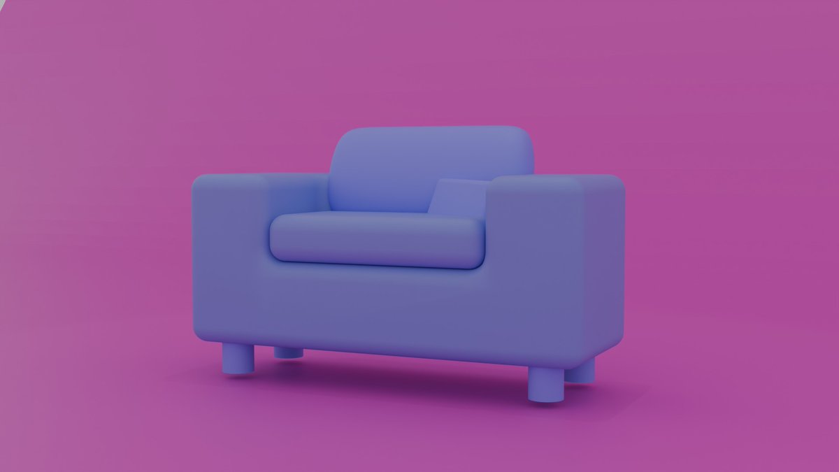 Ren236_00's tweet image. 参考書を見て作りました！どんどん出来ることが増えて楽しい！！！　＃blender #blender4　＃ソファー　
＃参考書