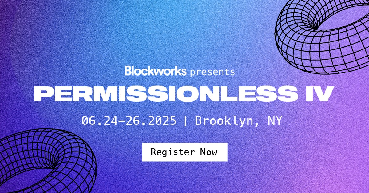 Calling all crypto builders! Permissionless IV Hackathon is your shot to build onchain games, DeFi tools, or AI x crypto apps. 36 hours. Brooklyn. $100K+ in bounties. No remote entries. 
Register now: p.hck.re/A6PY