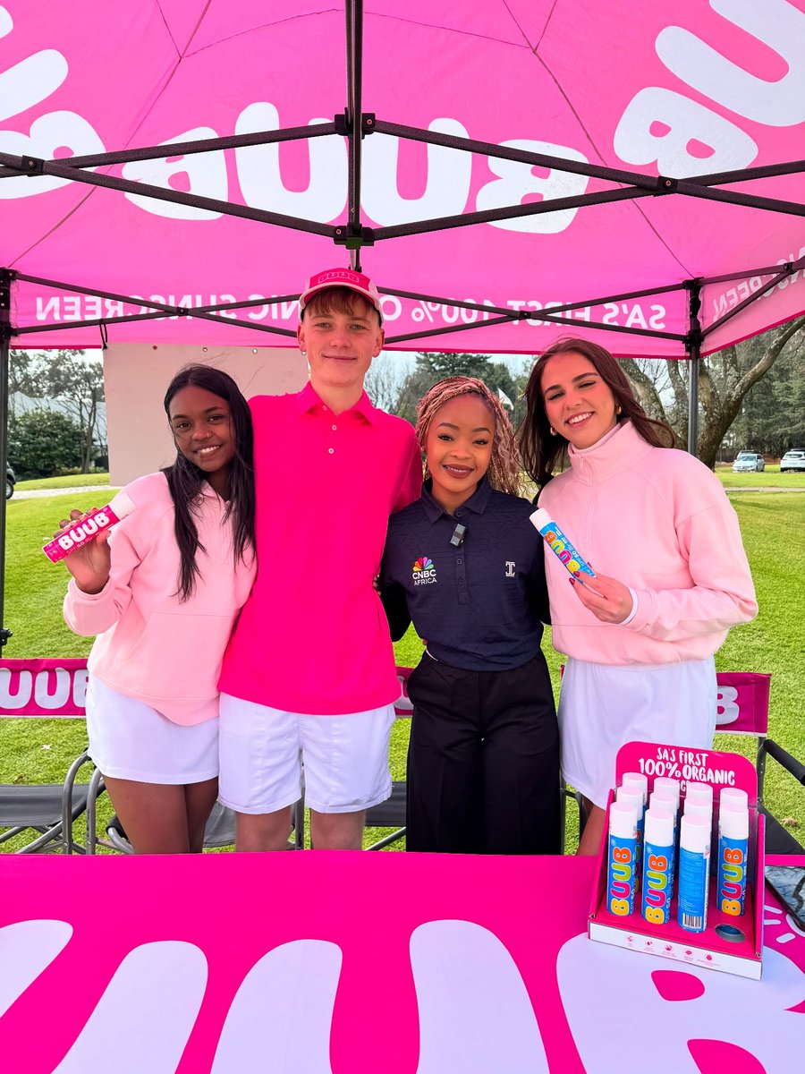 cnbcafrica's tweet photo. [EVENT] We’re proud to have @buubsunscreen as a sponsor at the CNBC Africa Charity Golf Day! 

Big conversations, bold moves and thanks to their organic sunscreen, no sunburns in sight! 😉☀️⛳️💕

#CNBCAfricaGolfDay #BUUB #PartnershipsWithPurpose https://t.co/FKAlceuq7Q