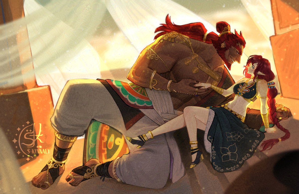s_kinnaly's tweet image. Commissioned for @ThebSayraduka . #ganondorf and Vendella. Thanks for the order~