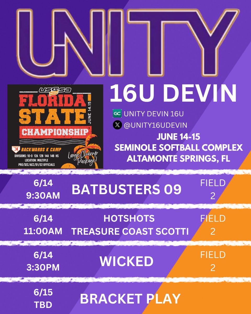 Abby Summers 2028 (@abbysummers28) on Twitter photo My first summer tournament with <a href="/unity16udevin/">Unity 16u - Devin/Weston</a> this weekend along with Backwards K camp Friday night. I hope to see you there! <a href="/CoachBallMalone/">Cindy Ball-Malone</a> <a href="/christine_roser/">Christine Roser</a> <a href="/USFSoftball/">USF Softball</a> <a href="/FAUSoftball/">Florida Atlantic Softball</a> <a href="/JUSoftball/">Coach Woodlief</a> <a href="/StetsonSoftball/">Stetson Softball</a> <a href="/SeminoleStateSB/">Seminole St Softball</a> @linedmedia <a href="/ExtraInningSB/">EXTRA INNING SOFTBALL</a> <a href="/SBRRetweets/">Softball Recruiting Reposts</a> My first summer tournament with <a href="/unity16udevin/">Unity 16u - Devin/Weston</a> this weekend along with Backwards K camp Friday night. I hope to see you there! <a href="/CoachBallMalone/">Cindy Ball-Malone</a> <a href="/christine_roser/">Christine Roser</a> <a href="/USFSoftball/">USF Softball</a> <a href="/FAUSoftball/">Florida Atlantic Softball</a> <a href="/JUSoftball/">Coach Woodlief</a> <a href="/StetsonSoftball/">Stetson Softball</a> <a href="/SeminoleStateSB/">Seminole St Softball</a> @linedmedia <a href="/ExtraInningSB/">EXTRA INNING SOFTBALL</a> <a href="/SBRRetweets/">Softball Recruiting Reposts</a>