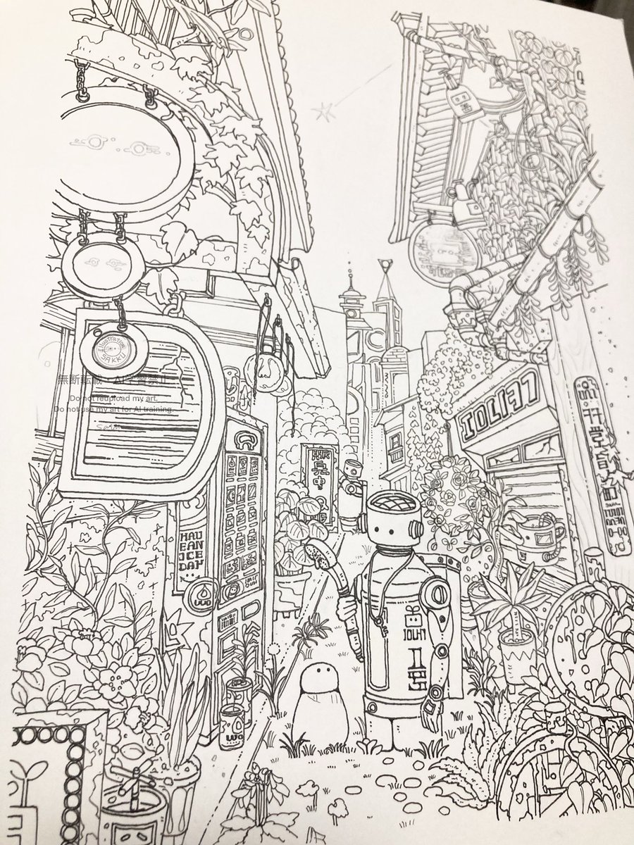 #コピックアワード2025
ペン入れ終わりました！色塗りが過去一緊張する...