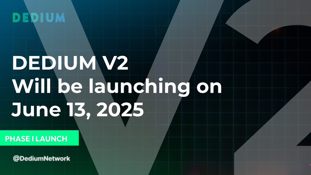 It's official Dedium V2 Phase I launches on June 13, 2025. 
After much behind-the-scenes work, we’re excited to share a glimpse with you this Friday. Phase I includes all features that will be later activated. An article explaining the phases will be posted this week.