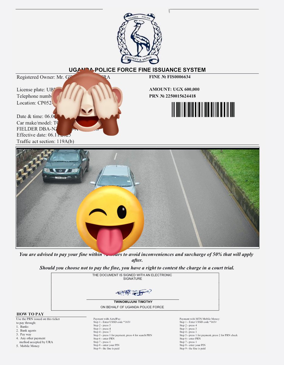 Asasira Gilbert (@asasiragilbert) on Twitter photo On Friday I left home(Mpala) to Mukono. First I needed to fuel up at Shell Express & I passed Abayita and 💥! Ticket 1; Via the northern bypass Ticket 2; back to Entebbe via Abayita again ticket 3. In one day, 1.4M rising to 2.1M after 3 days
<a href="/PoliceUg/">Uganda Police Force</a> <a href="/assempebwa/">Allan Ssempebwa Kyobe, Chart. PR</a>
#EPSAutoUg On Friday I left home(Mpala) to Mukono. First I needed to fuel up at Shell Express & I passed Abayita and 💥! Ticket 1; Via the northern bypass Ticket 2; back to Entebbe via Abayita again ticket 3. In one day, 1.4M rising to 2.1M after 3 days
<a href="/PoliceUg/">Uganda Police Force</a> <a href="/assempebwa/">Allan Ssempebwa Kyobe, Chart. PR</a>
#EPSAutoUg