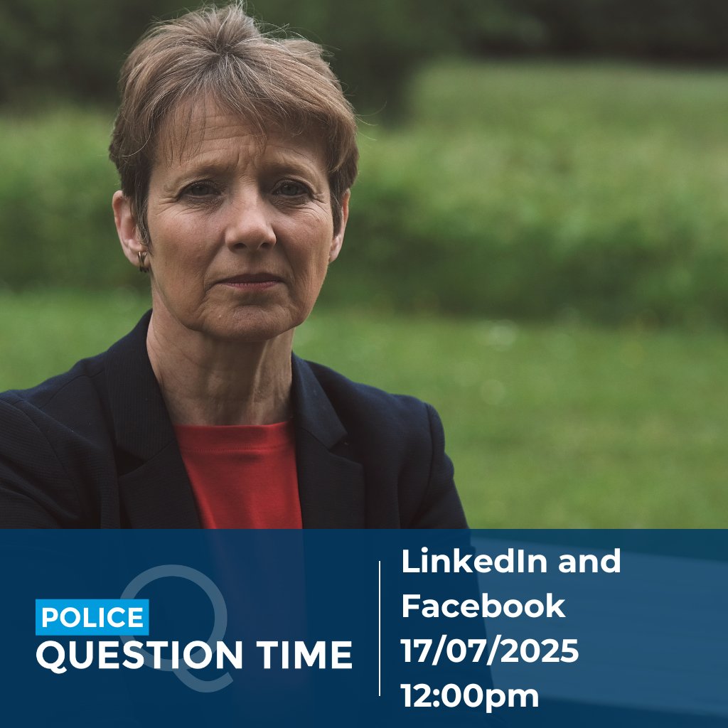 Avon & Somerset Police & Crime Commissioner (@aandspcc) on Twitter photo Submit your questions for the upcoming Police Question Time (PQT)!
I am asking for questions on Neighbourhood Policing, to put to <a href="/ASPolice/">Avon and Somerset Police</a> .
Email them to: policequestiontime@avonandsomerset.police.uk
Join the next PQT:
📆17/07/2025
⏰12-12:30pm Submit your questions for the upcoming Police Question Time (PQT)!
I am asking for questions on Neighbourhood Policing, to put to <a href="/ASPolice/">Avon and Somerset Police</a> .
Email them to: policequestiontime@avonandsomerset.police.uk
Join the next PQT:
📆17/07/2025
⏰12-12:30pm