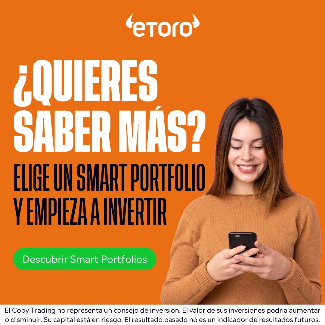 eToroES's tweet photo. ¿Tienes un enfoque inteligente para tus inversiones? 🔍 Descubre los Smart Portfolios de eToro.

🌐 Más de 65 carteras temáticas, diseñadas por nuestros expertos, para que inviertas en tendencias clave como AI-Revolution, Fin-Tech o Space-Tech. ¡Empieza hoy! ⬇