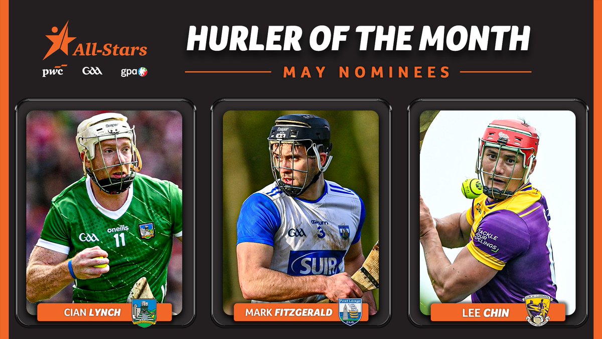 The <a href="/officialgaa/">The GAA</a> / <a href="/gaelicplayers/">GPA</a> Hurler of the Month Nominees have arrived!

Cian Lynch, Mark Fitzgerald, Lee Chin - who is your <a href="/PwCIreland/">PwC Ireland</a> HOTM? 🔥