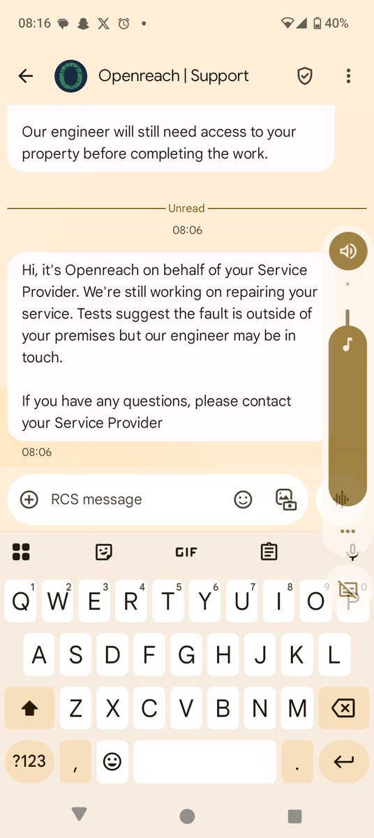 Sam_Maria1312's tweet photo. @WeAreOpenreach Hi, I've been sent this. We were told that the fault is inside our premises, with our fibre cable being damaged. Can you make sure your records are correct, we have no internet and I work from home https://t.co/cpbXphhEsk