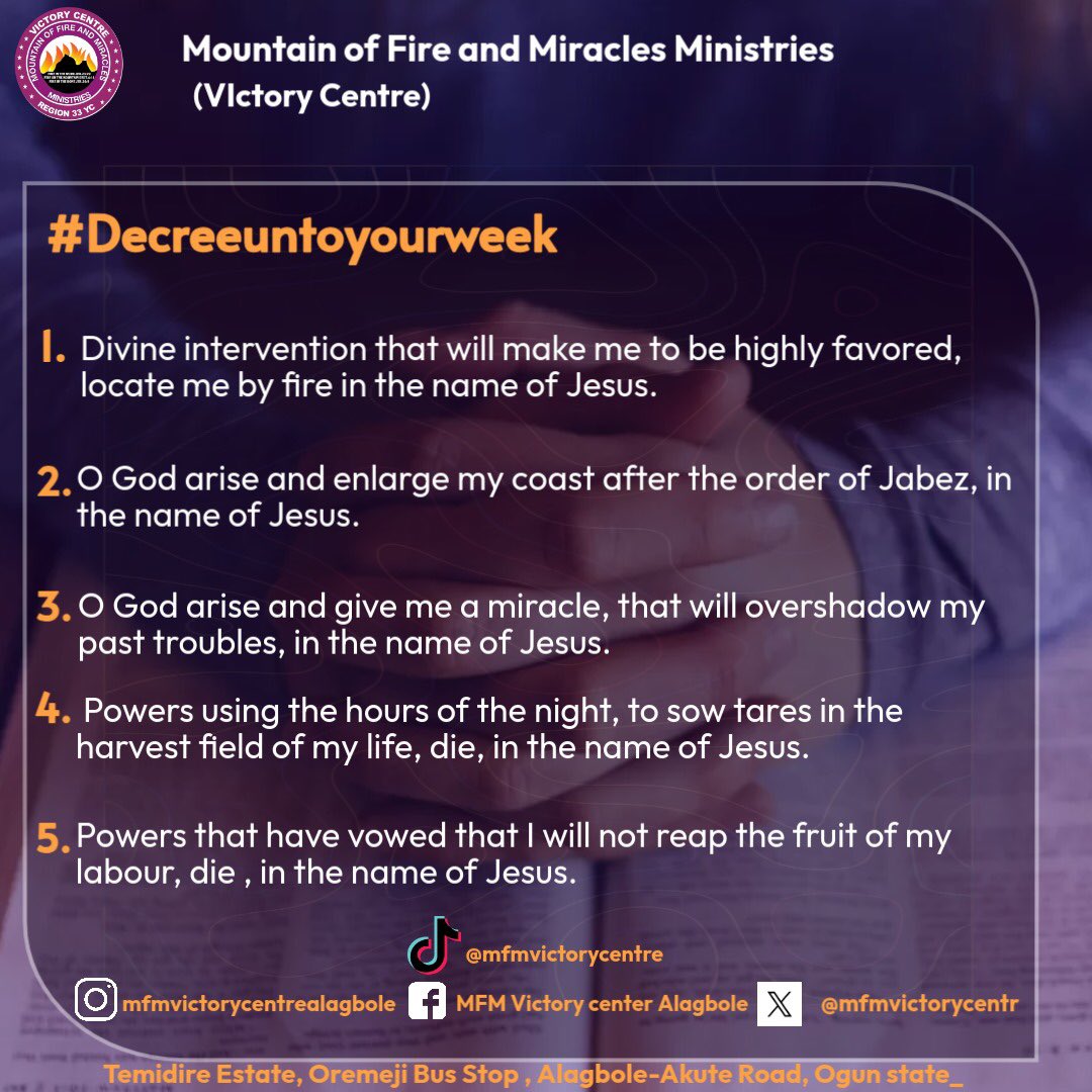 mfmvictorycentr's tweet image. Dear Beloved 💜
Psalm 68:1 (NKJV)*

*When God arises, opposition collapses. Chains break. Atmospheres shift.

There comes a time to stop striving… and start calling.
To stop worrying… and start praying.

*Pray along 
#decreeuntotheweek
#decreeuntoyourweek
#DecreeAndDeclare